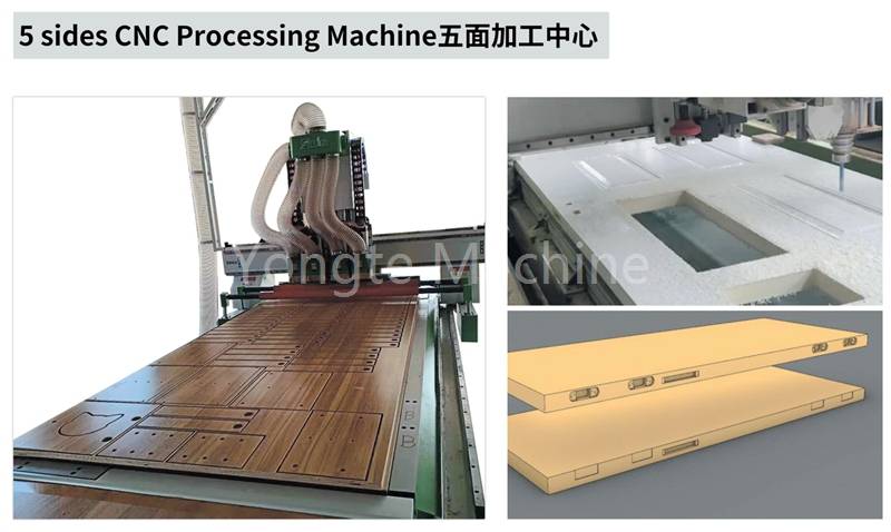 Quinque-facies machining centrum ad WPC ostium EXERCITATIO et appetitus